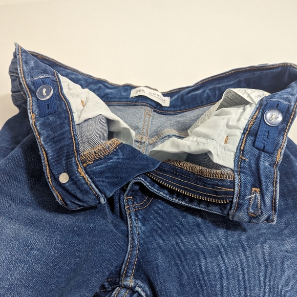 ZARA Ripped Frayed Hem Denim Jeans Adjustable Waistband Girls Size 13/14 - Picture 7 of 8